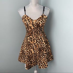 ANTHROPOLOGIE BLEUH CIEL Animal Print Mini Dress size Medium wedding guest